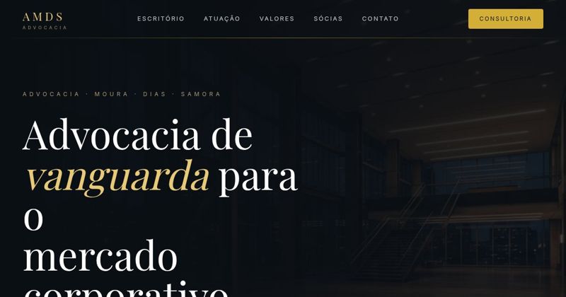 Primeira tela da proposta AMDS — site atual