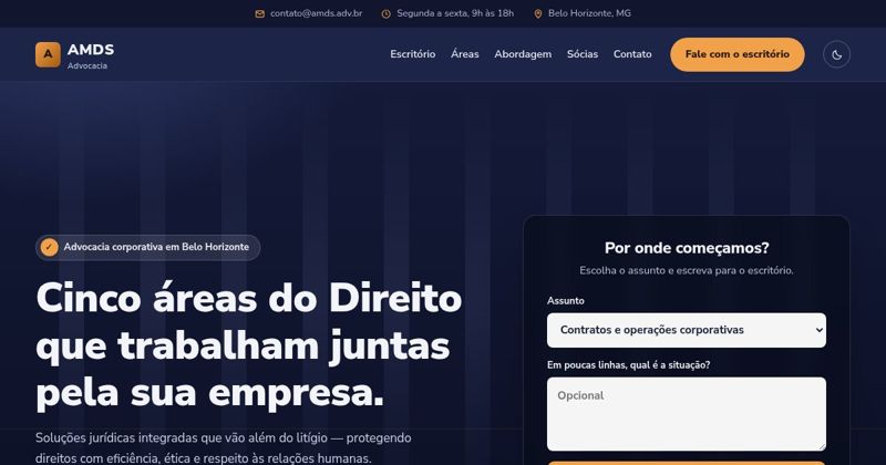 Primeira tela da proposta Âmbar