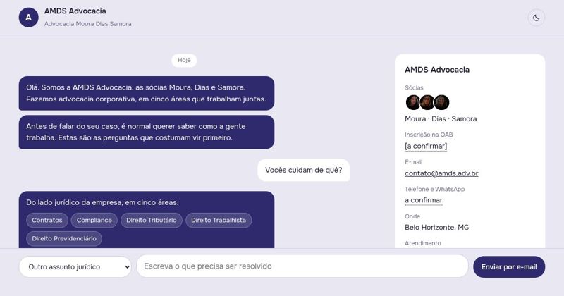 Primeira tela da proposta Conversa
